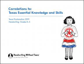 English Correlations to: Texas Essential Knowledge and Skills Handwriting Grade K-5