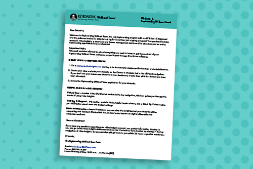 Welcome Letters Welcome Letters