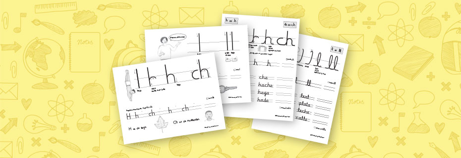 Spanish Letters CH and LL activity pages