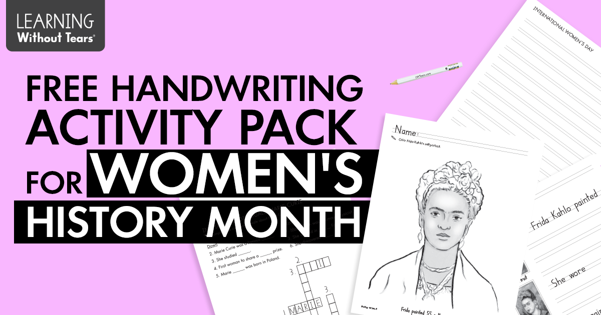 Free Handwriting Activity Pack for Women's History Month