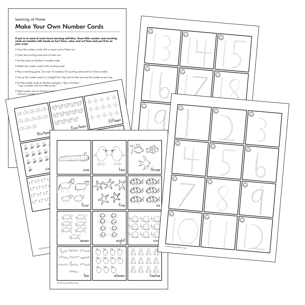 Learn at Home Number Cards | Learning Without Tears