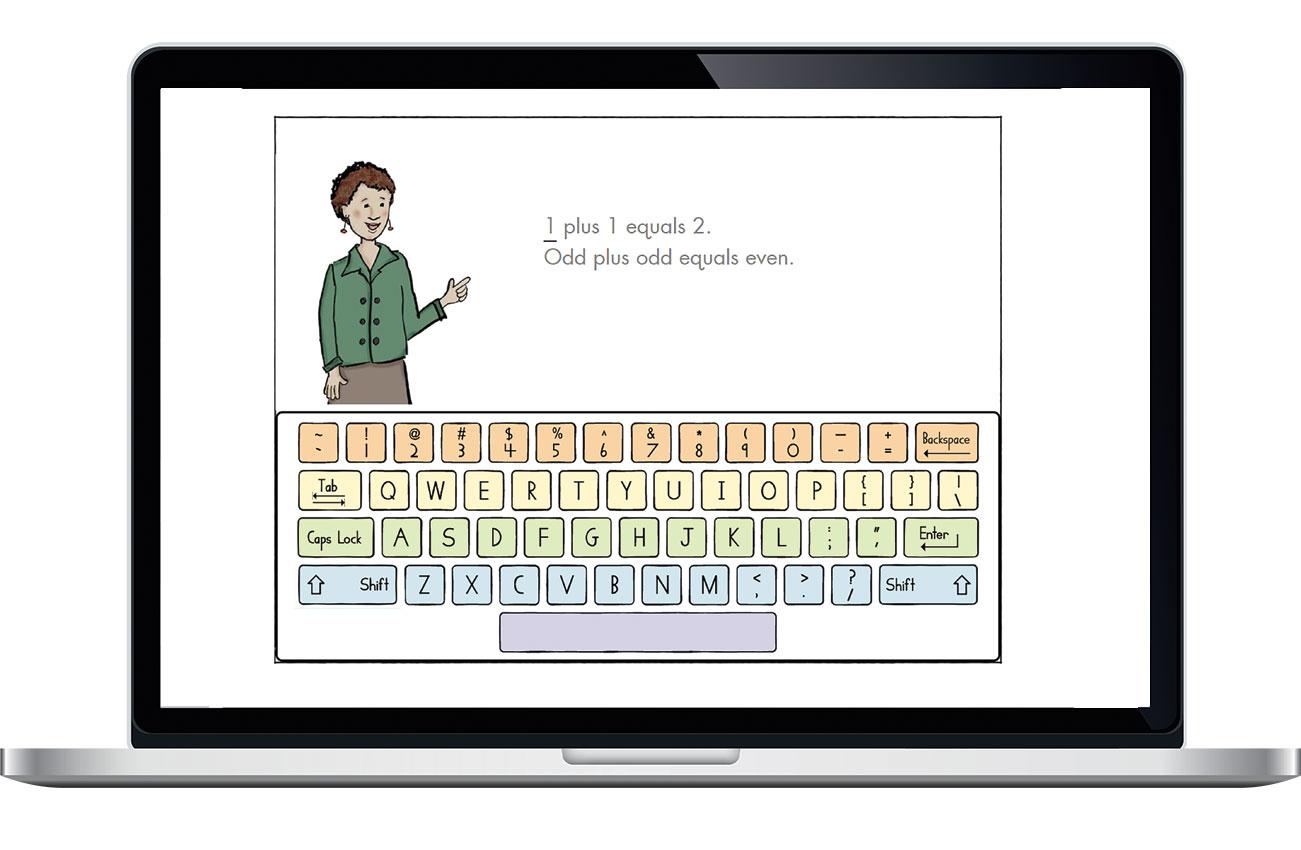 Illustration of math sentence building blocks from the KWT program, showing how foundational math concepts are integrated into early learning through visual and hands-on strategies.