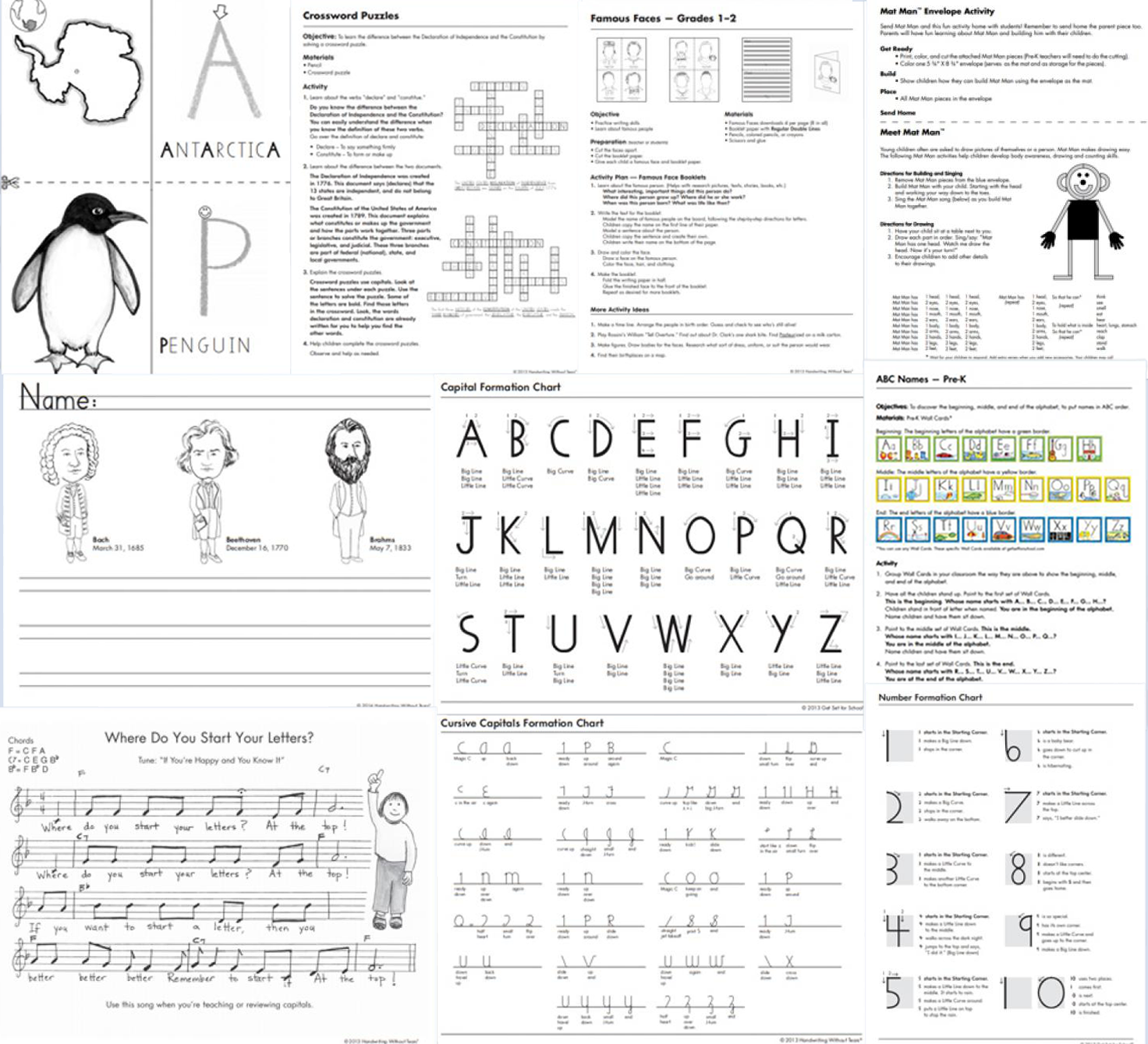 Handwriting Practice 3rd & 4th grade: Handwriting-Without-Tears STYLE FONT