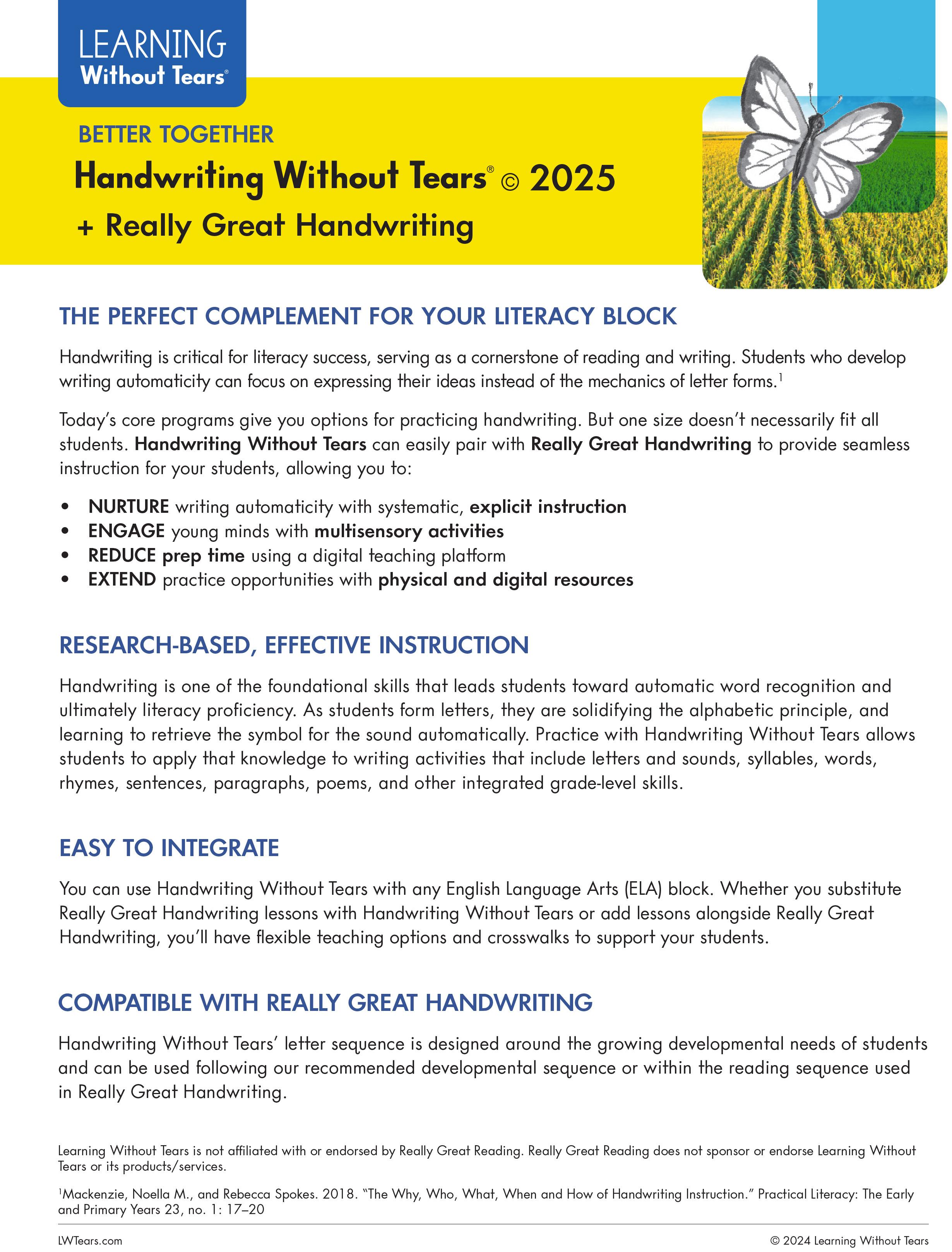 Handwriting Without Tears Better Together + Really Great Reading