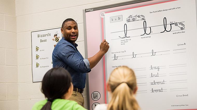 Educator teaching Handwriting Without Tears