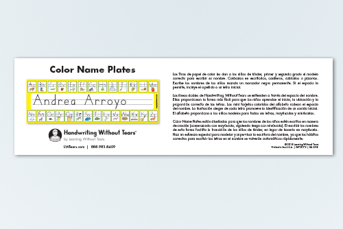 Spanish Color Name Plates