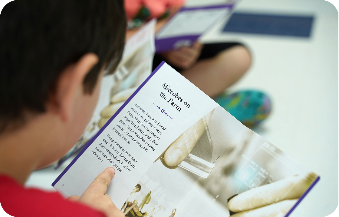 child reading a book