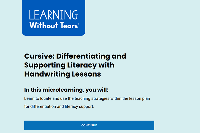 Cursive: Differentiating and Supporting Literacy with Handwriting Lessons 