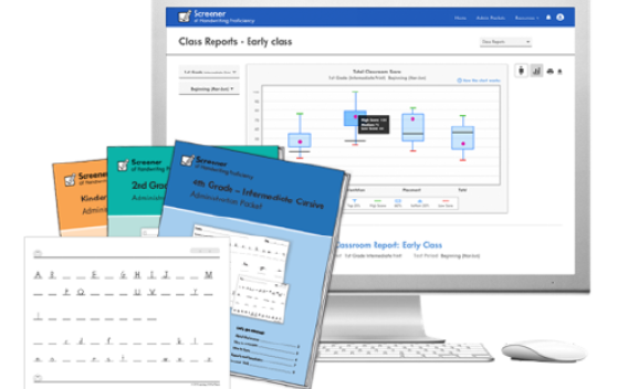 Images of the Cursive Screen books and computer application