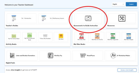 How to find Assessments to Guide Instruction within the Pre-K Interactive Teaching Tool
